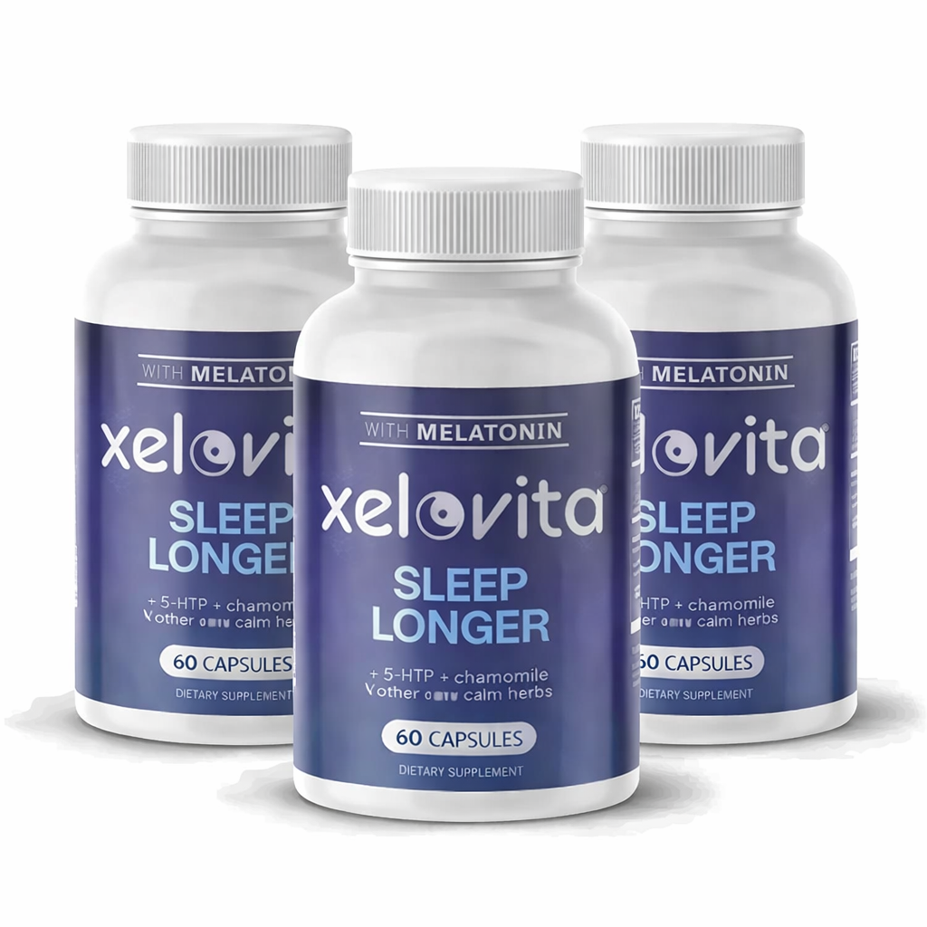 Xelovita nighttime sleep and weight loss supplement bottles
